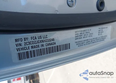 2022 Dodge Challenger Gt z USA, uszkodzony, nr VIN 2C3CDZJGXNH233246